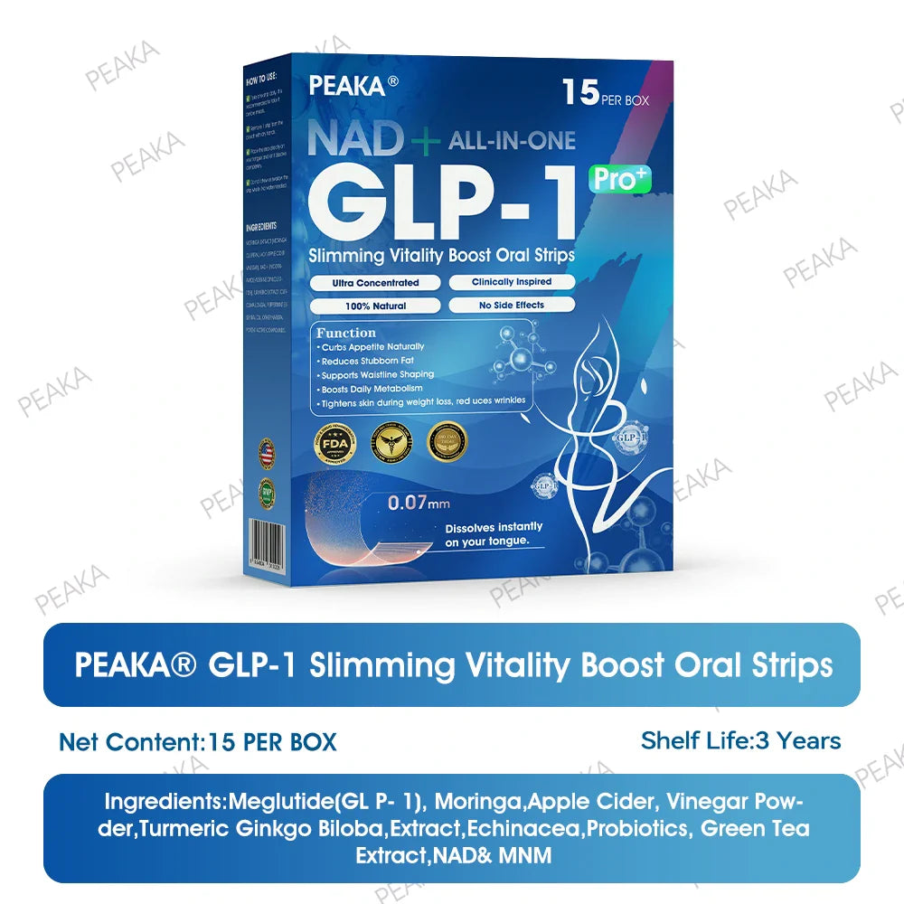 【Final Day – 80% OFF】PEAKA® GLP‑1 Seven-in-One Slimming Vitality Boost Oral Strips 👩⚕️ FDA-Registered | 1 Strip Daily | Visible Results in 7 Days ✅ Supports Weight Loss, Heart Health, Blood Sugar, Sleep & Joint Mobility