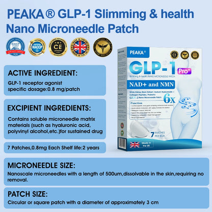 【Last Day Promotion 80% OFF🥇】PEAKA® GLP-1 & NAD+ Slimming & health NANO MICRONEEDLE PATCH🇬🇧(Zero Pain. 24/7 Release | Lose 20lbs FAST | 90% Sugar Drop | )👨‍⚕️