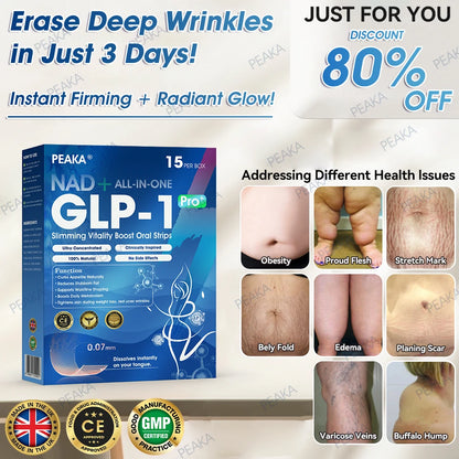 【Final Day – 80% OFF】PEAKA® GLP‑1 Seven-in-One Slimming Vitality Boost Oral Strips 👩‍⚕️ FDA-Registered | 1 Strip Daily | Visible Results in 7 Days ✅ Supports Weight Loss, Heart Health, Blood Sugar, Sleep & Joint Mobility